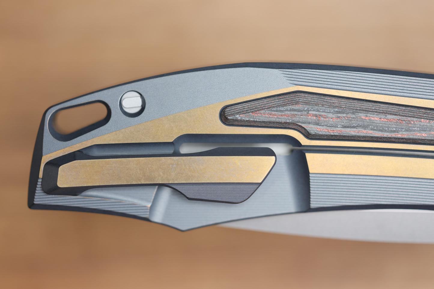 SHIROGOROV KNIVES MOLTEN KMP (RKMP) - S90V BLADE - TITANIUM/LAVA & ASH CARBOTI HANDLE - SRRBS (CHARLES MARLOWE DESIGN)