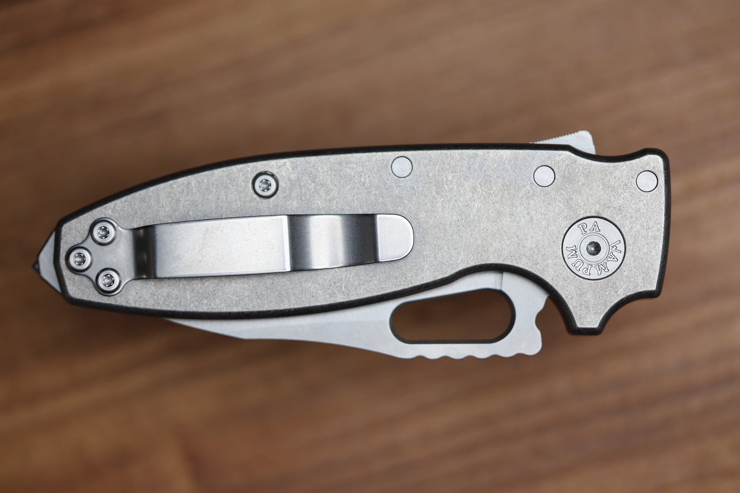 DEMKO KNIVES SHARK-A-TAC SMOOTH TITANIUM HANDLES W/ SPIKE BREAKER & MAGNACUT BLADE