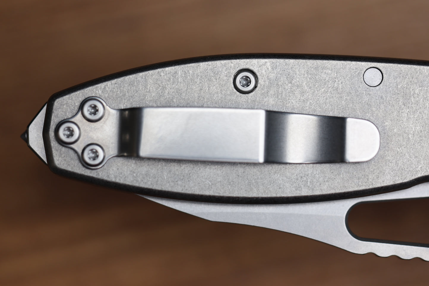 DEMKO KNIVES SHARK-A-TAC SMOOTH TITANIUM HANDLES W/ SPIKE BREAKER & MAGNACUT BLADE