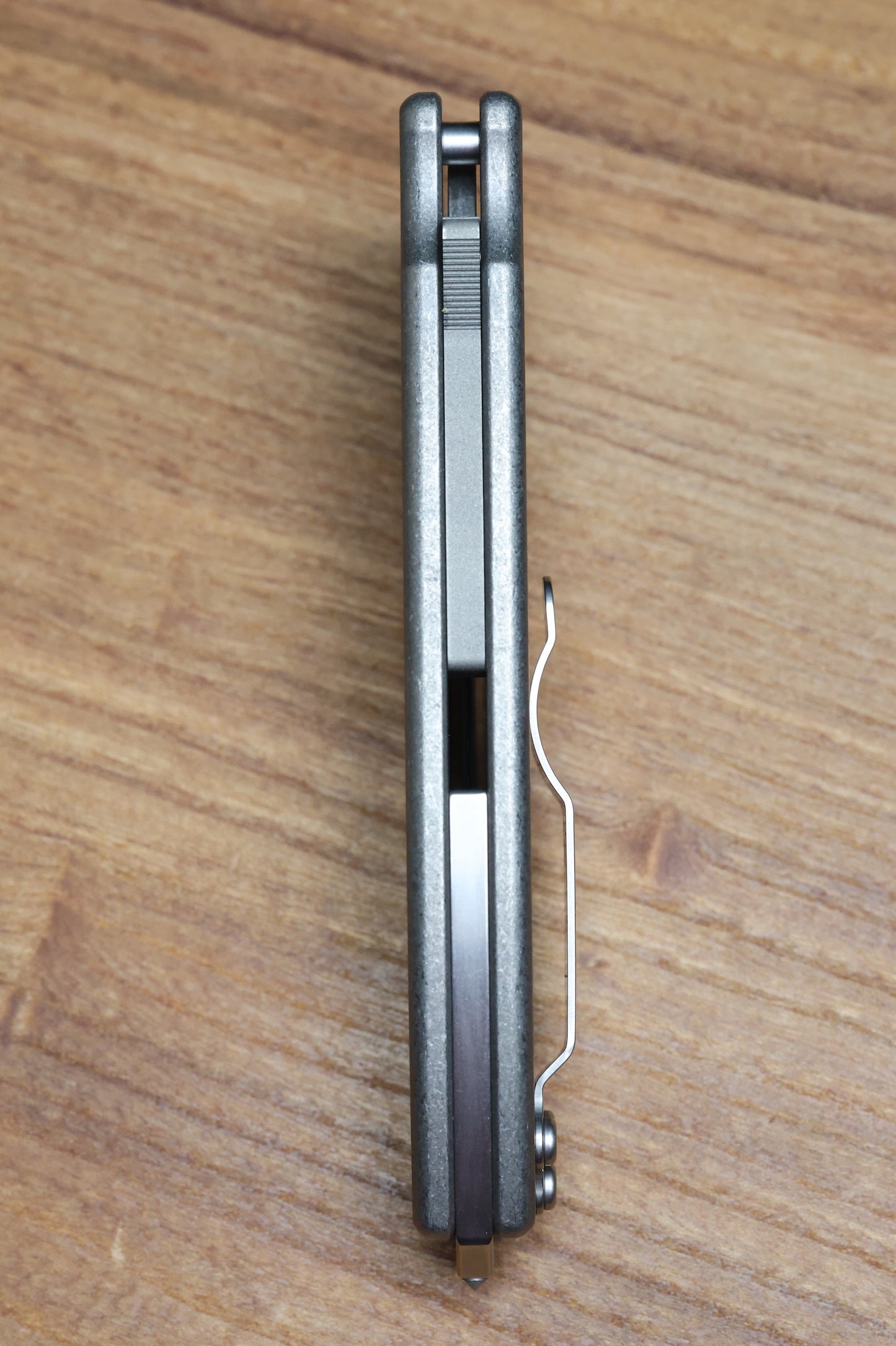 DEMKO KNIVES SHARK-A-TAC SMOOTH TITANIUM HANDLES W/ SPIKE BREAKER & MAGNACUT BLADE