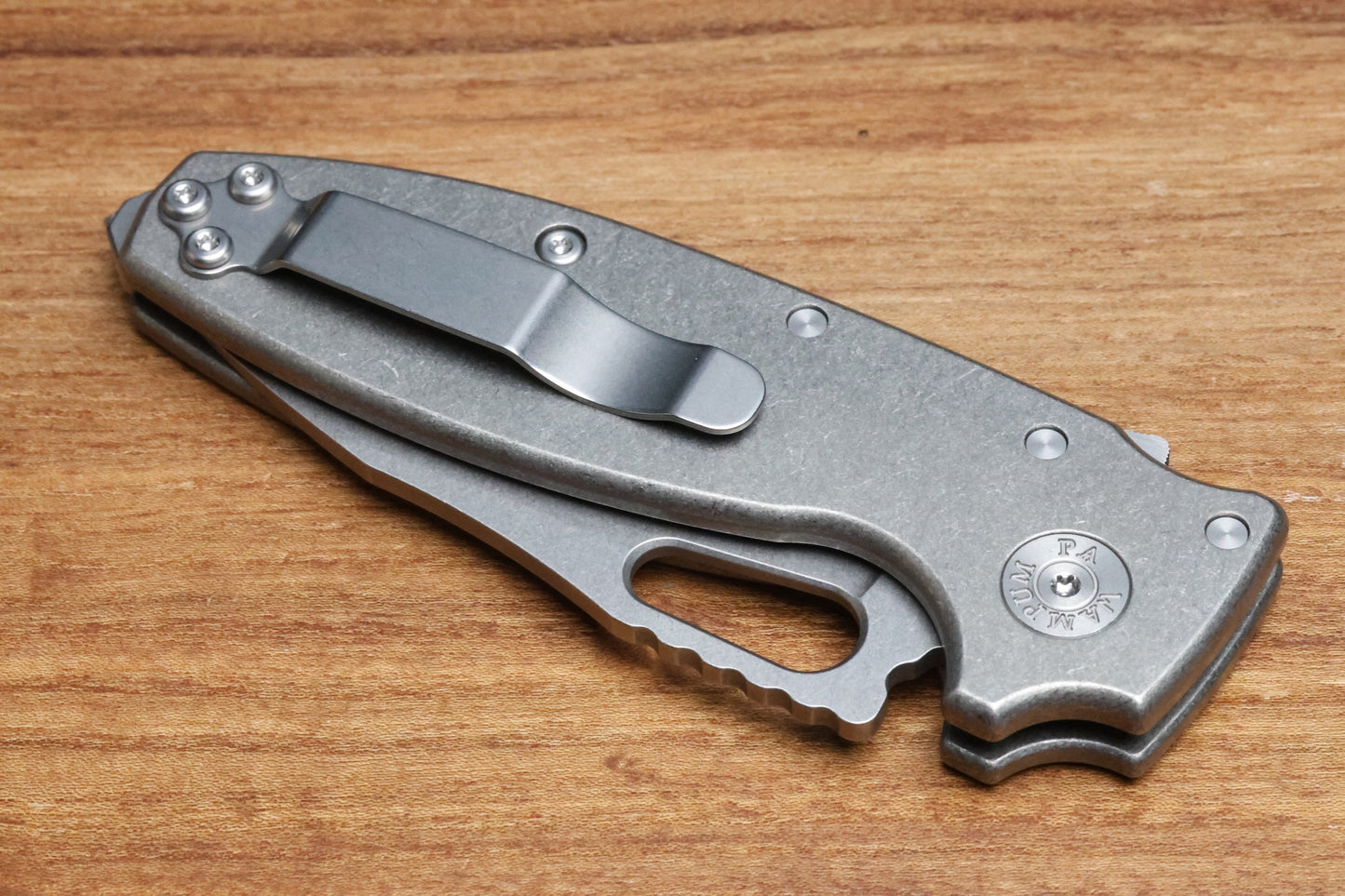 DEMKO KNIVES SHARK-A-TAC SMOOTH TITANIUM HANDLES W/ SPIKE BREAKER & MAGNACUT BLADE