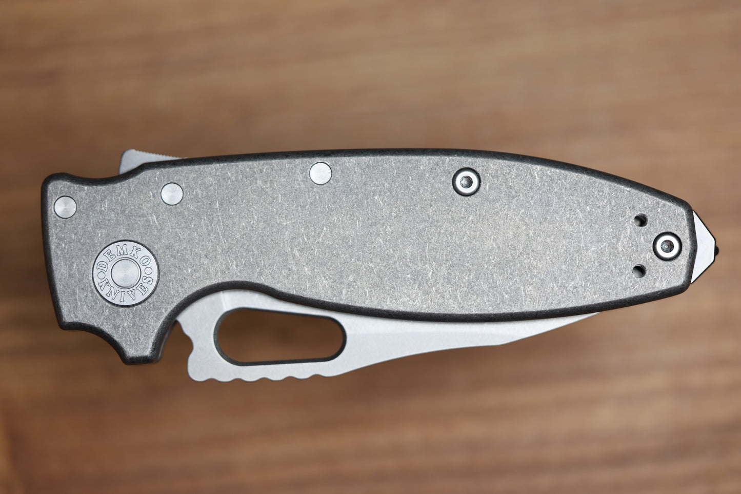 DEMKO KNIVES SHARK-A-TAC SMOOTH TITANIUM HANDLES W/ SOFT TOUCH BREAKER & MAGNACUT BLADE