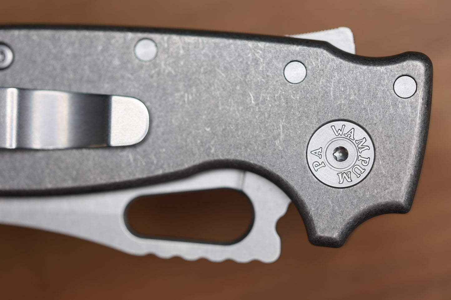 DEMKO KNIVES SHARK-A-TAC SMOOTH TITANIUM HANDLES W/ SOFT TOUCH BREAKER & MAGNACUT BLADE