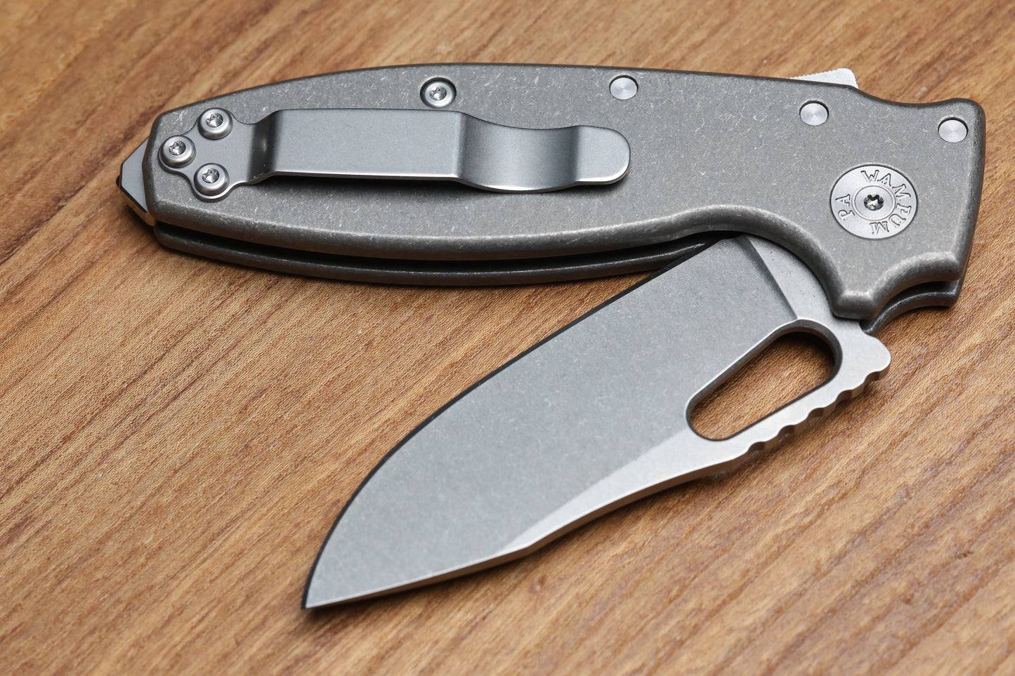 DEMKO KNIVES SHARK-A-TAC SMOOTH TITANIUM HANDLES W/ SOFT TOUCH BREAKER & MAGNACUT BLADE