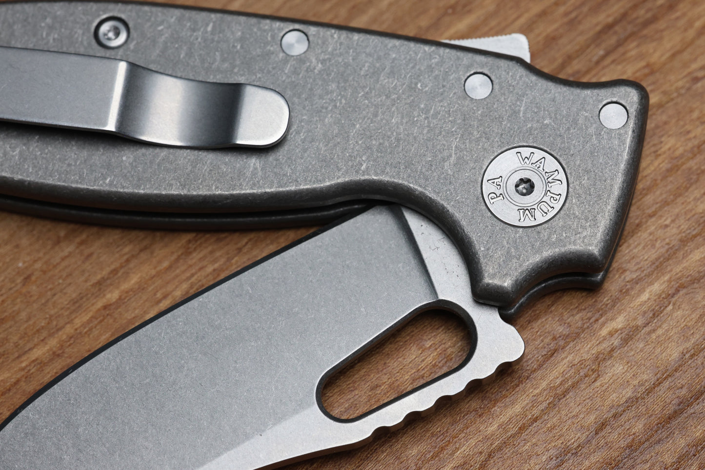 DEMKO KNIVES SHARK-A-TAC SMOOTH TITANIUM HANDLES W/ SOFT TOUCH BREAKER & MAGNACUT BLADE