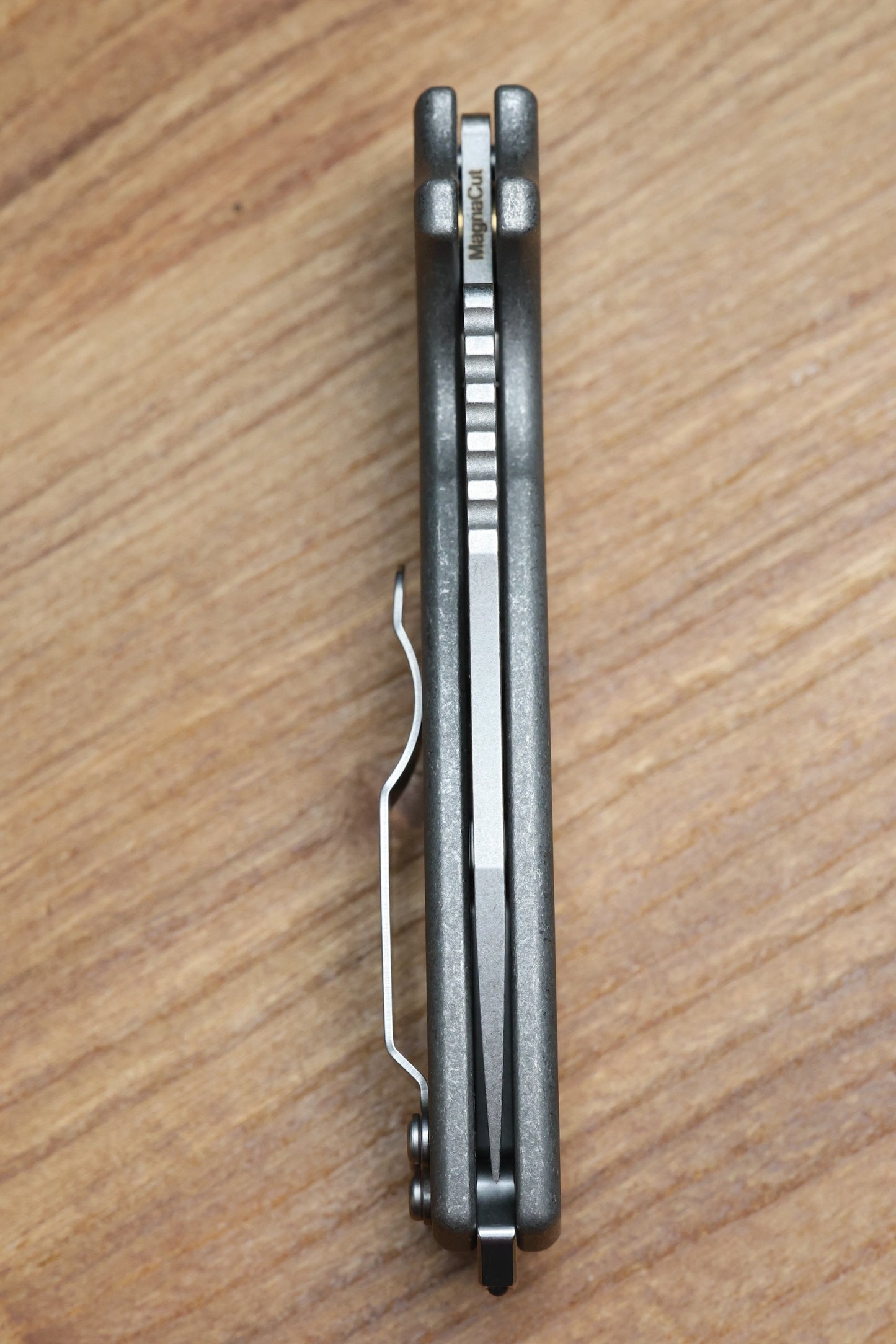 DEMKO KNIVES SHARK-A-TAC SMOOTH TITANIUM HANDLES W/ SOFT TOUCH BREAKER & MAGNACUT BLADE