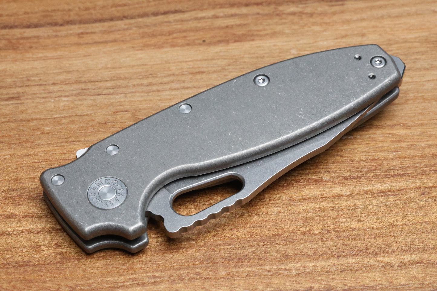 DEMKO KNIVES SHARK-A-TAC SMOOTH TITANIUM HANDLES W/ SOFT TOUCH BREAKER & MAGNACUT BLADE