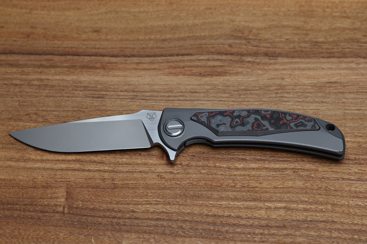 SHIROGOROV “LIMITED EDITION” RJ MARTIN DESIGN MOLTEN OVERKILL – MAGNACUT BLADE – TITANIUM HANDLE W/ LAVA & ASH CARBOTI INLAYS – SRRBS