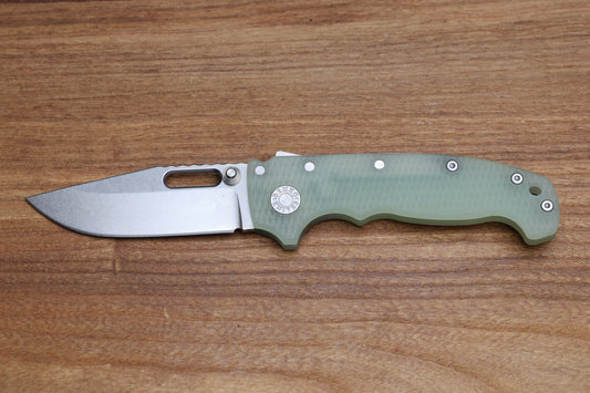 DEMKO KNIVES MG AD20S W/ TEXTURED NATURAL G10 HANDLES & 20CV CLIP POINT