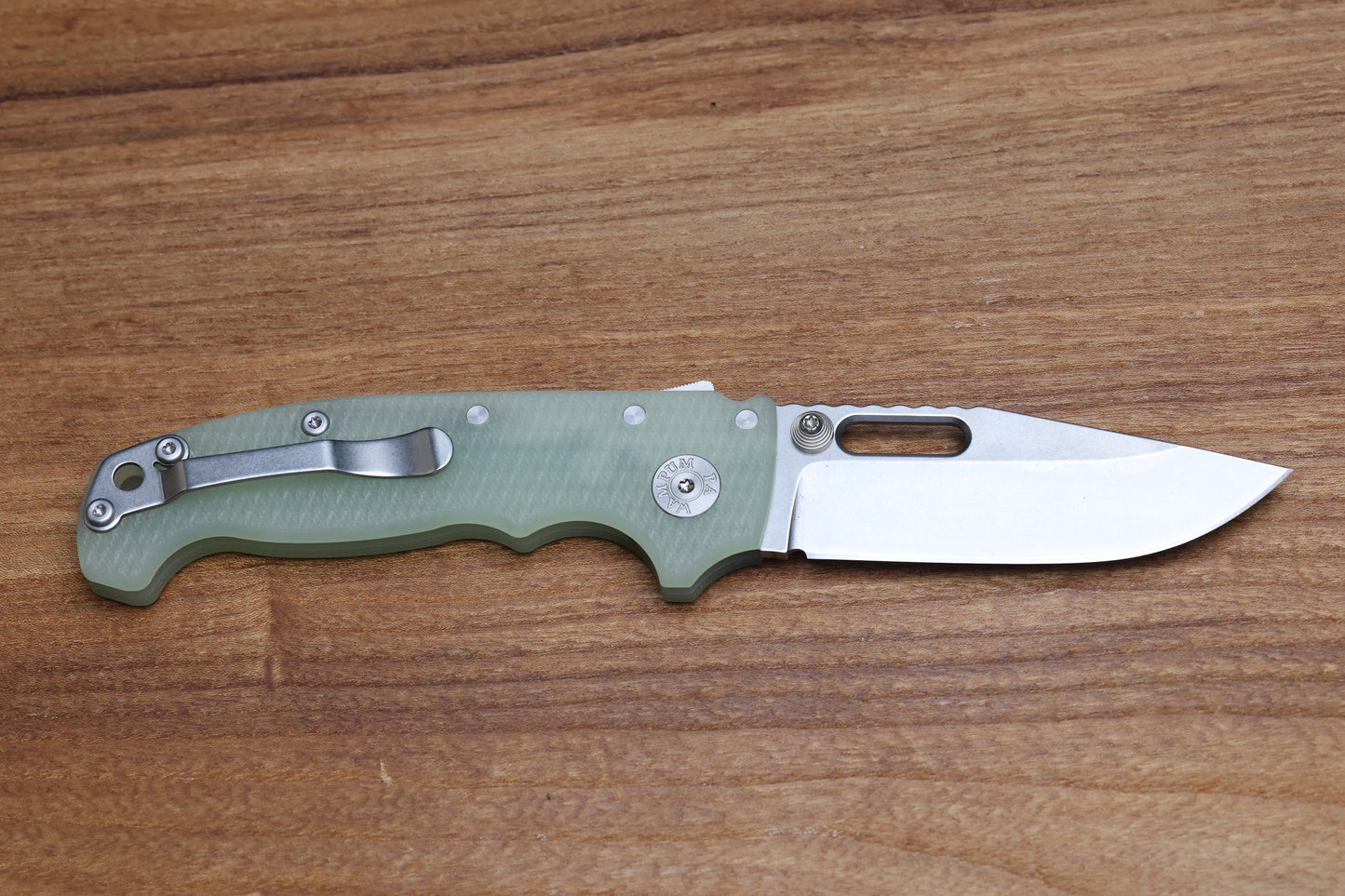DEMKO KNIVES MG AD20S W/ TEXTURED NATURAL G10 HANDLES & 20CV CLIP POINT