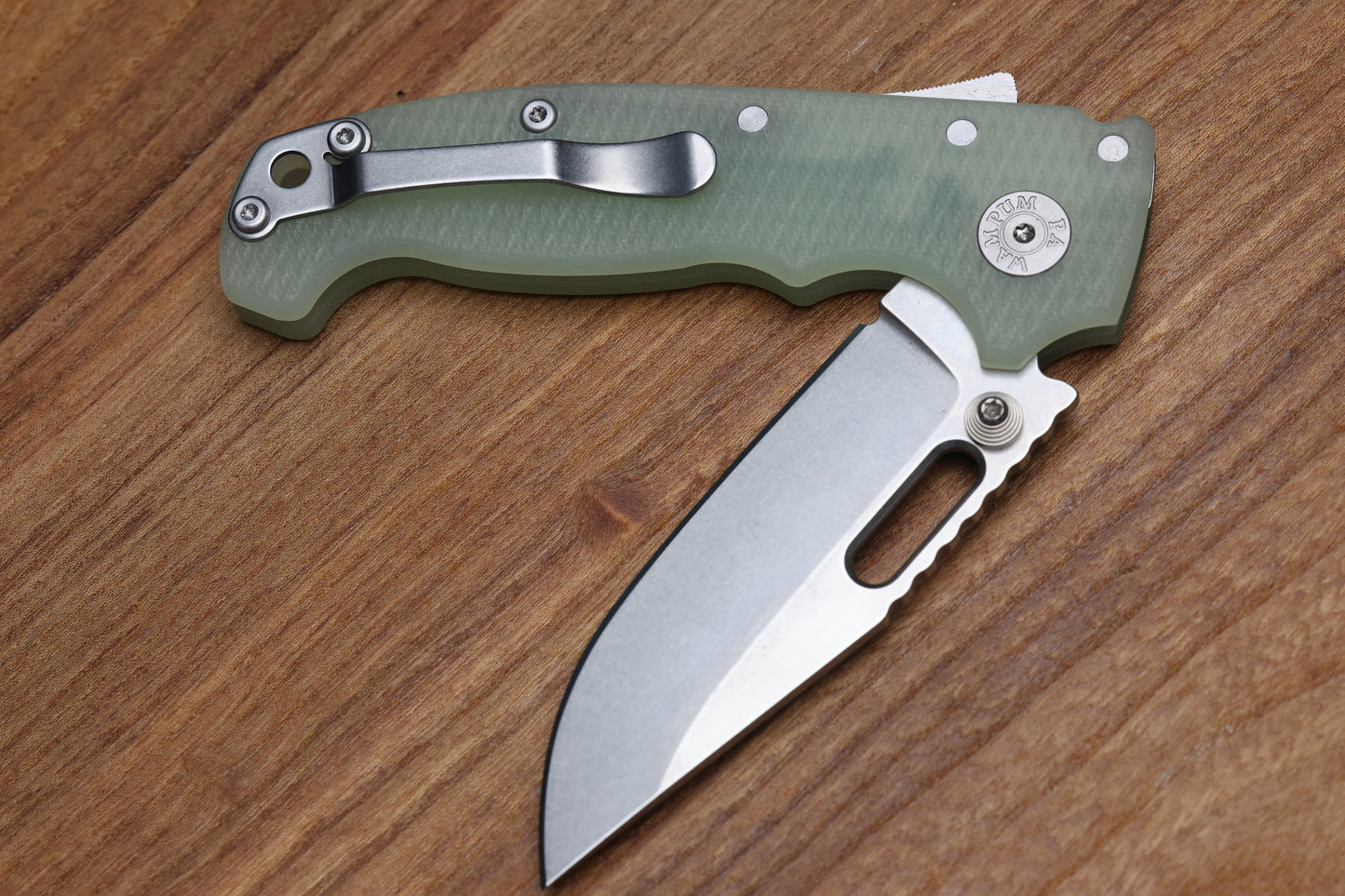 DEMKO KNIVES MG AD20S W/ TEXTURED NATURAL G10 HANDLES & 20CV CLIP POINT