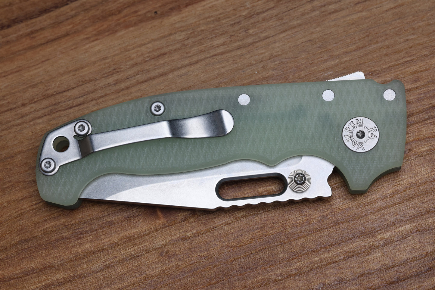 DEMKO KNIVES MG AD20S W/ TEXTURED NATURAL G10 HANDLES & 20CV CLIP POINT