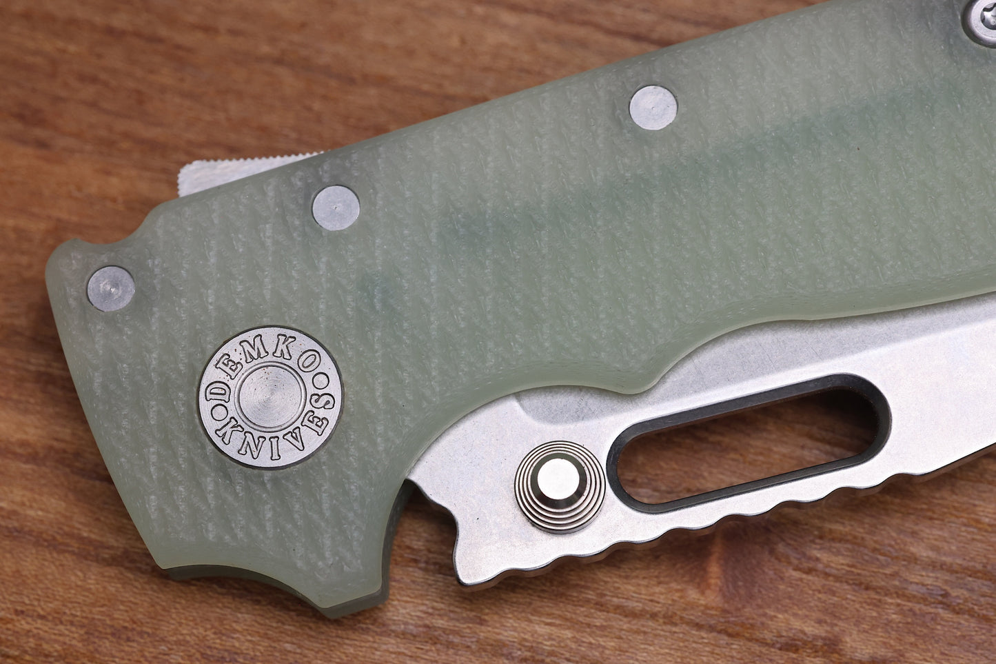 DEMKO KNIVES MG AD20S W/ TEXTURED NATURAL G10 HANDLES & 20CV CLIP POINT