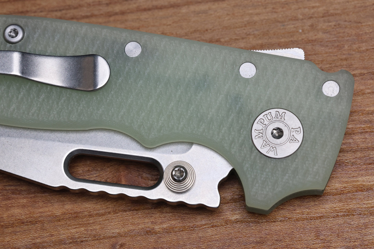 DEMKO KNIVES MG AD20S W/ TEXTURED NATURAL G10 HANDLES & 20CV CLIP POINT
