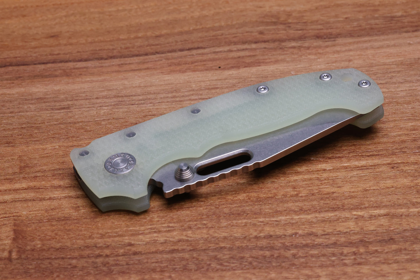 DEMKO KNIVES MG AD20S W/ TEXTURED NATURAL G10 HANDLES & 20CV CLIP POINT
