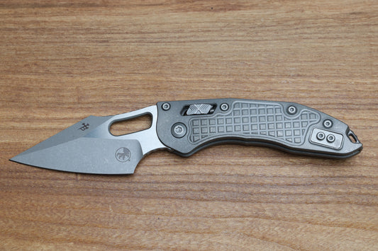 MICROTECH KNIVES "MARFIONE SELECT" STITCH - RAM-LOK APOCALYPTIC FINISH FRAG PATTERN TITANIUM 169RL-10APFRMS1