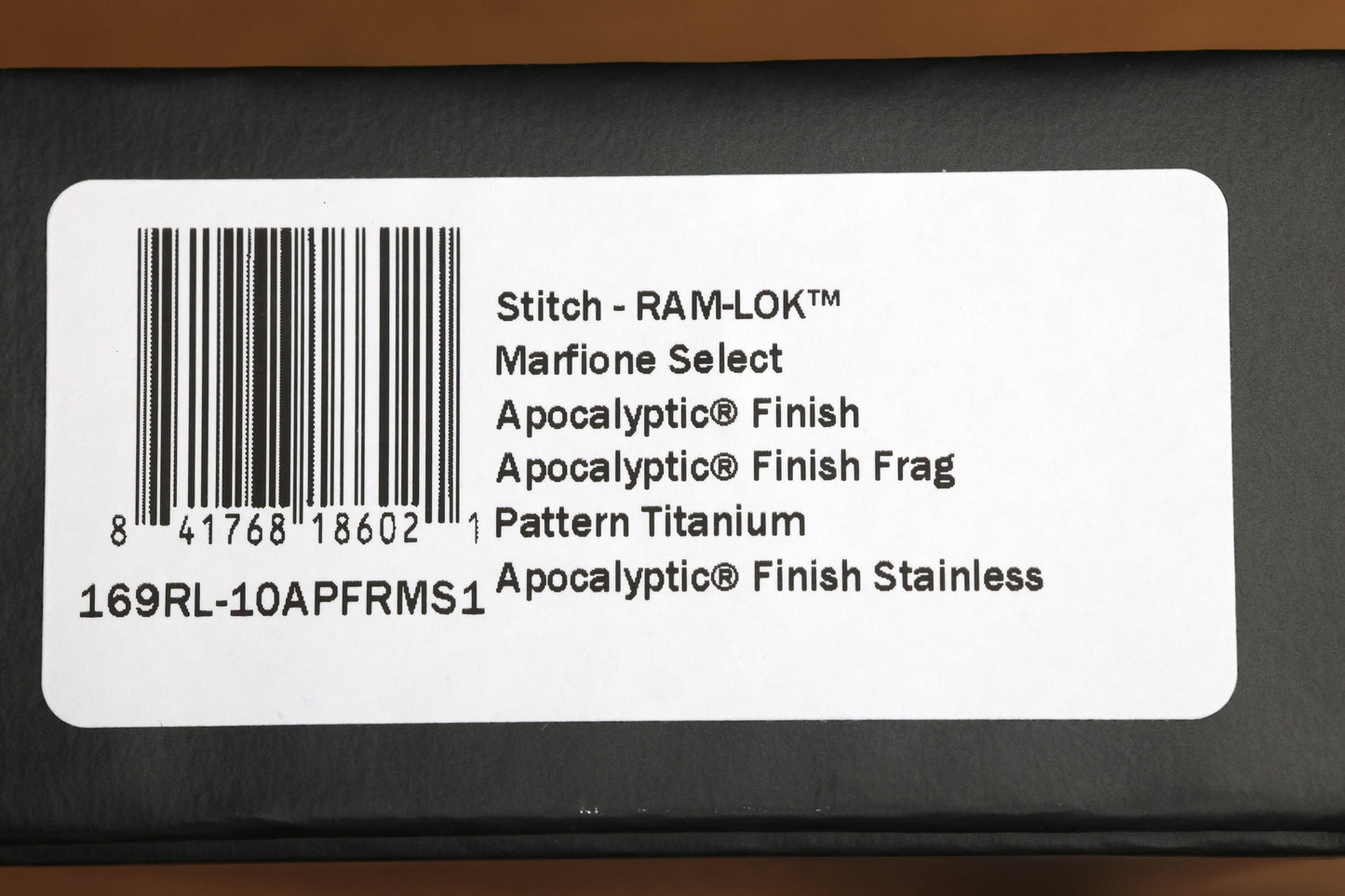 MICROTECH KNIVES "MARFIONE SELECT" STITCH - RAM-LOK APOCALYPTIC FINISH FRAG PATTERN TITANIUM 169RL-10APFRMS1