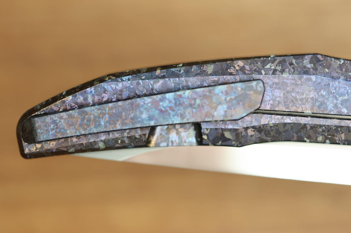 CUSTOM KNIFE FACTORY TNT PURPLE CRYSTAL TITANIUM HANDLES M398 BLADE