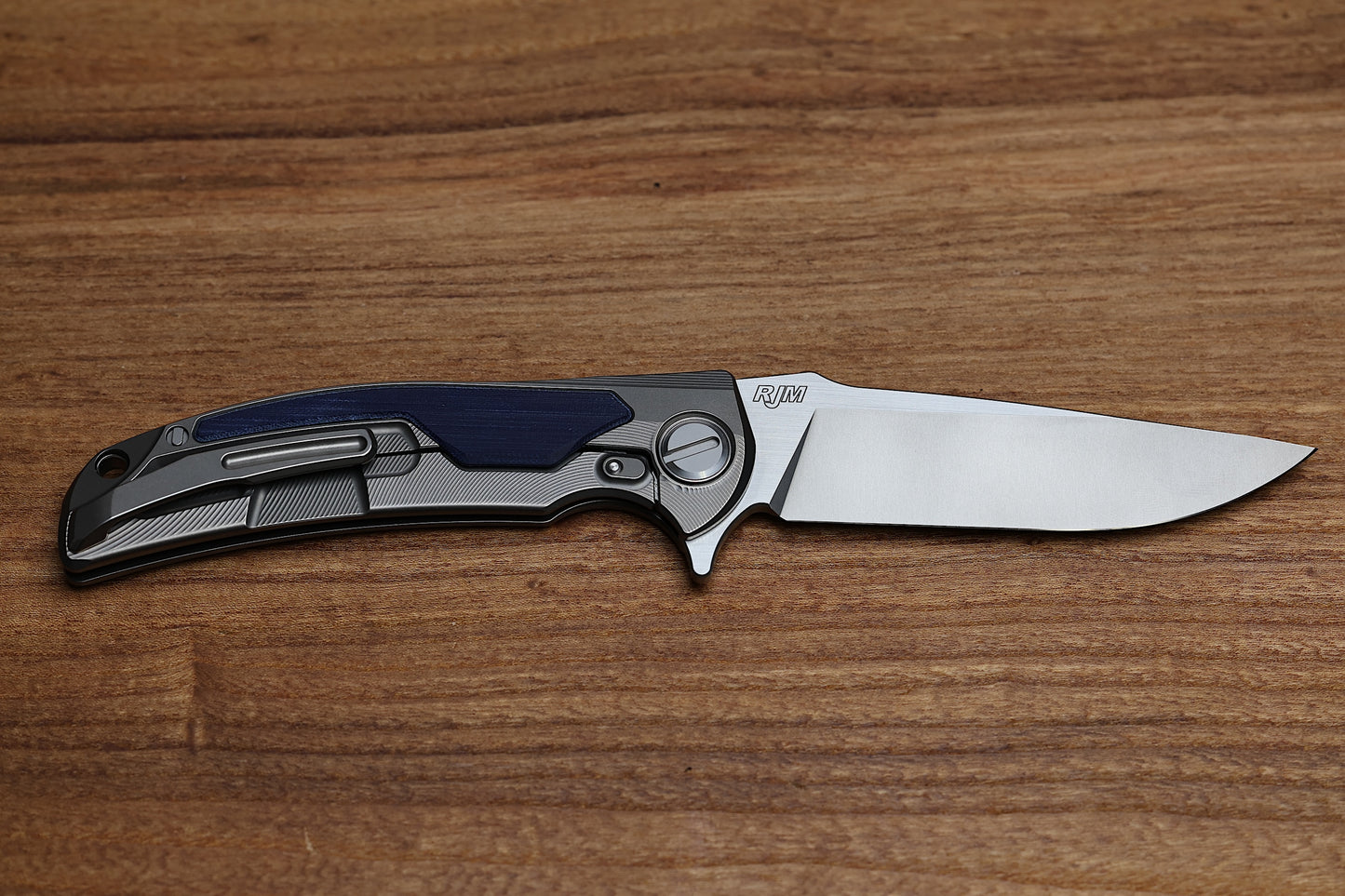 SHIROGOROV “LIMITED EDITION” RJ MARTIN DESIGN DENIM OVERKILL – S90V BLADE – TITANIUM HANDLE W/ JEANS MICARTA INLAYS – SRRBS