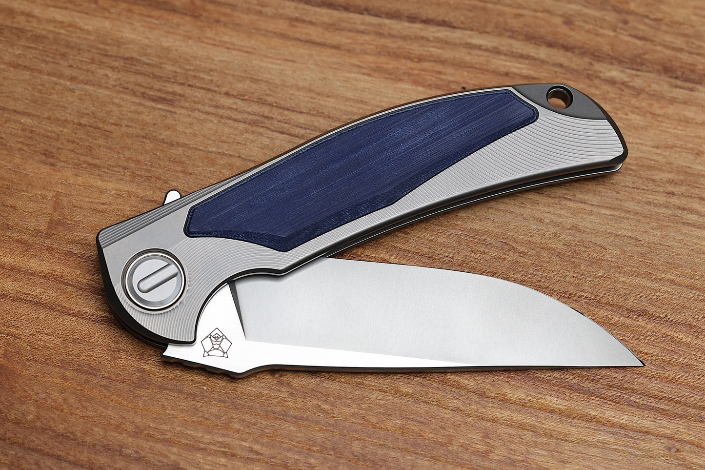 SHIROGOROV “LIMITED EDITION” RJ MARTIN DESIGN DENIM OVERKILL – S90V BLADE – TITANIUM HANDLE W/ JEANS MICARTA INLAYS – SRRBS