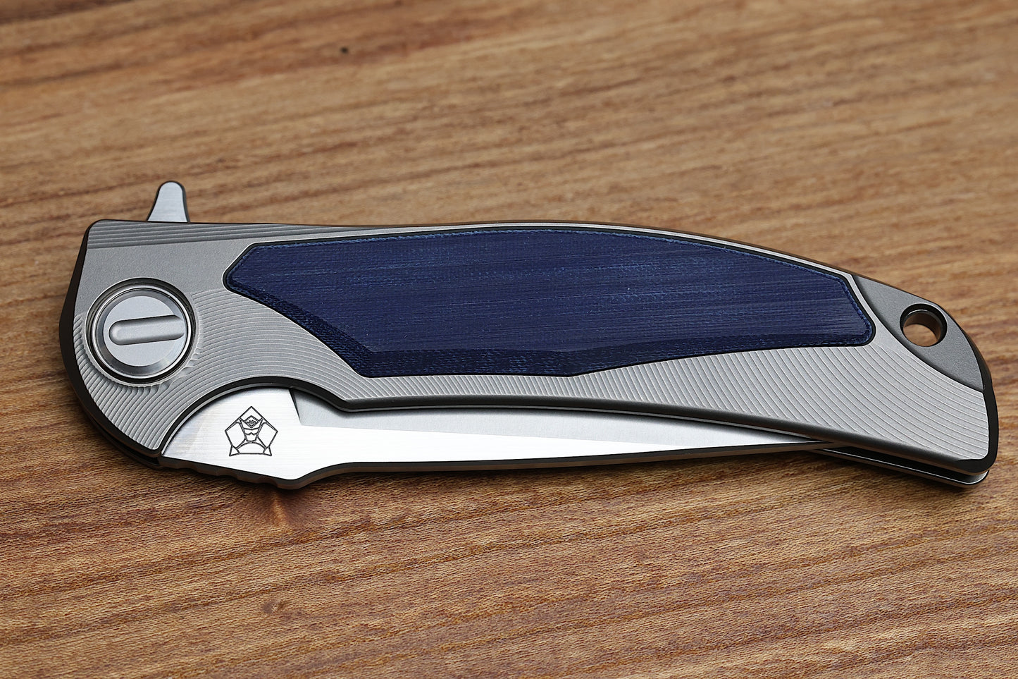 SHIROGOROV “LIMITED EDITION” RJ MARTIN DESIGN DENIM OVERKILL – S90V BLADE – TITANIUM HANDLE W/ JEANS MICARTA INLAYS – SRRBS