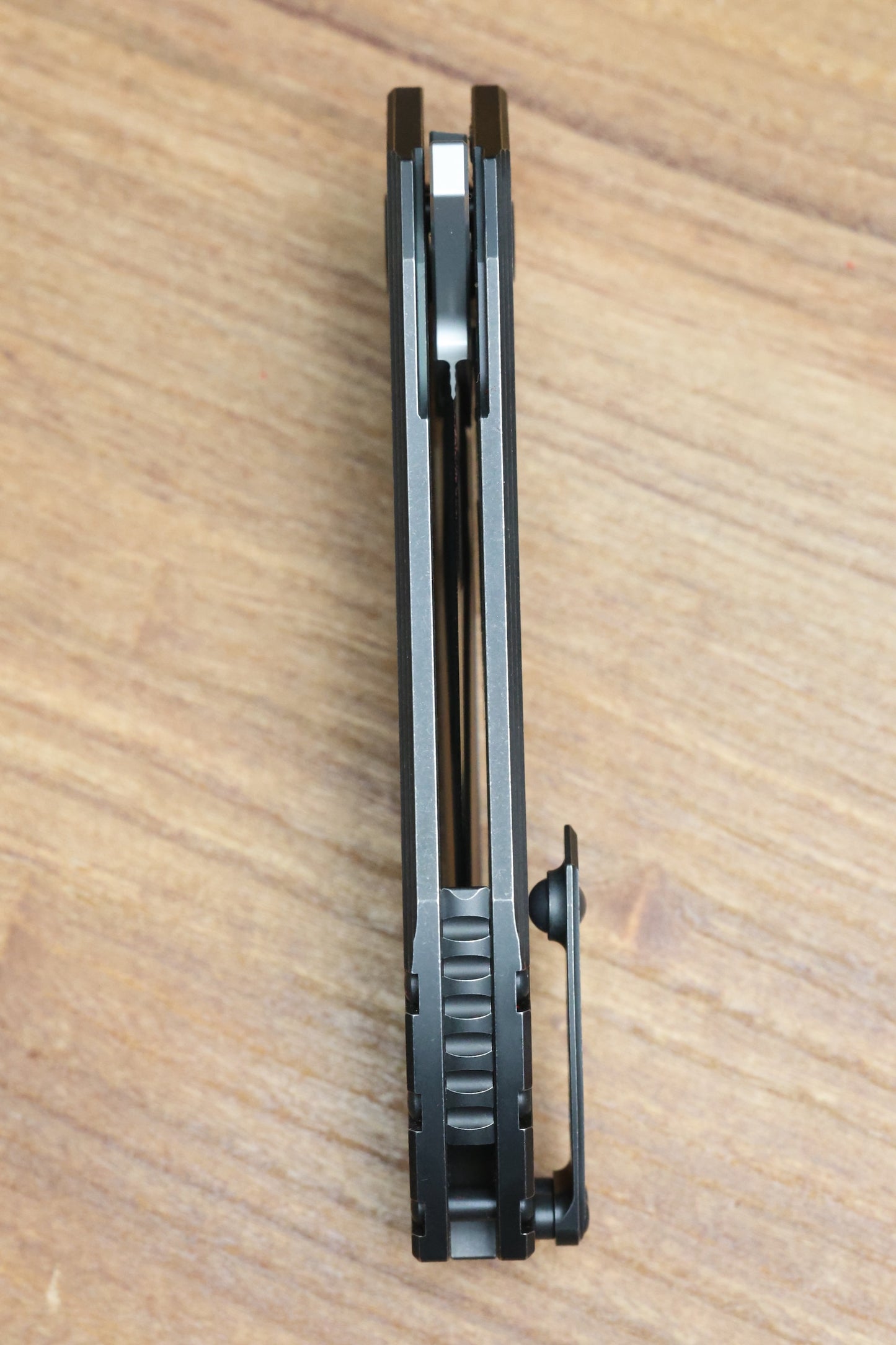 CUSTOM KNIFE FACTORY & MIKKEL WILLUMSEN GOZER TITANIUM HANDLES W/ COLOURED CARBON FIBER ACCENTS & M398