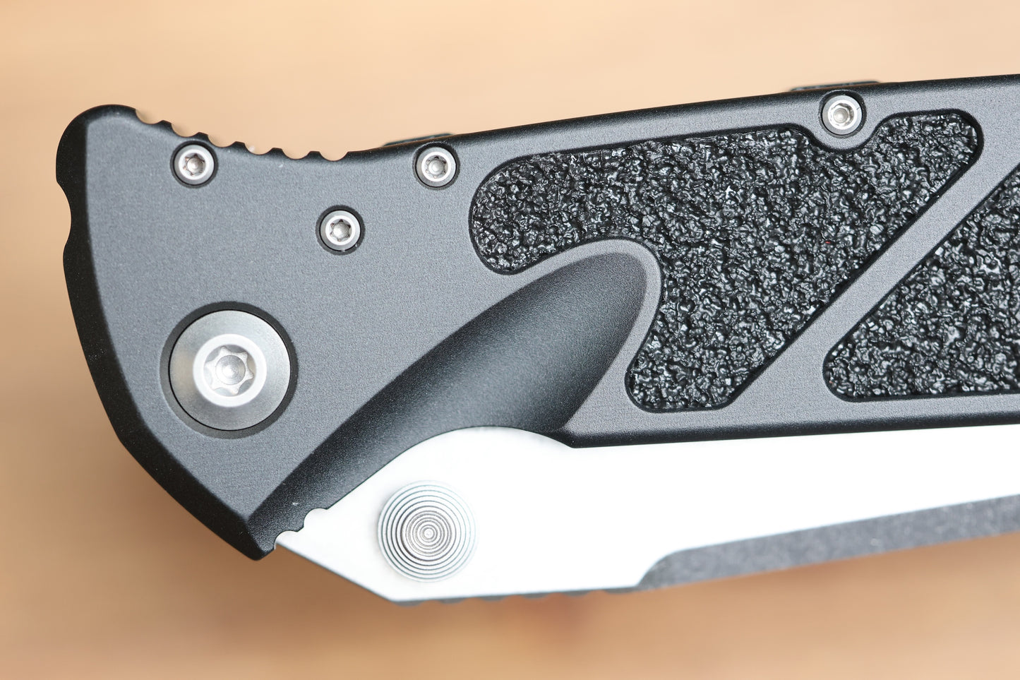 MICROTECH SOCOM ELITE WARCOM W/ BLACK HANDLES & STONEWASH 259-10S