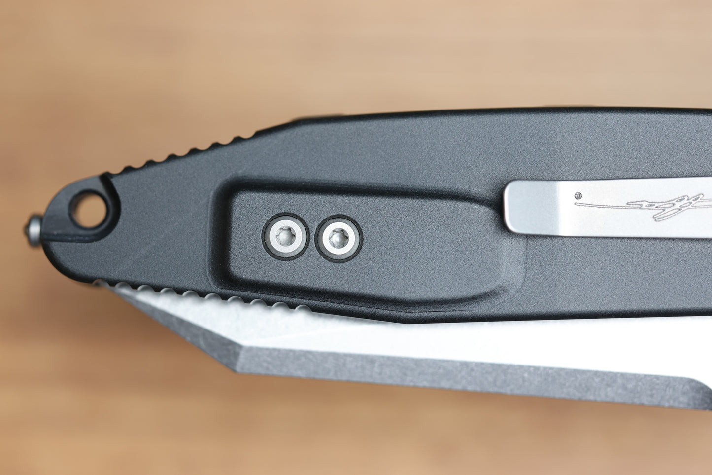 MICROTECH SOCOM ELITE WARCOM W/ BLACK HANDLES & STONEWASH 259-10S