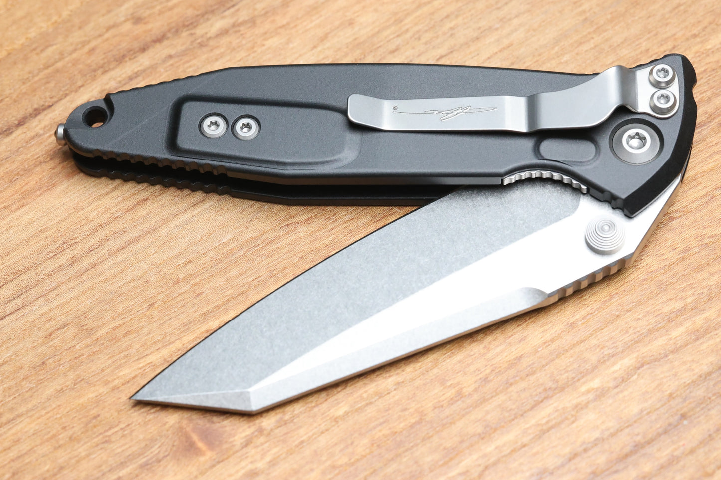 MICROTECH SOCOM ELITE WARCOM W/ BLACK HANDLES & STONEWASH 259-10S