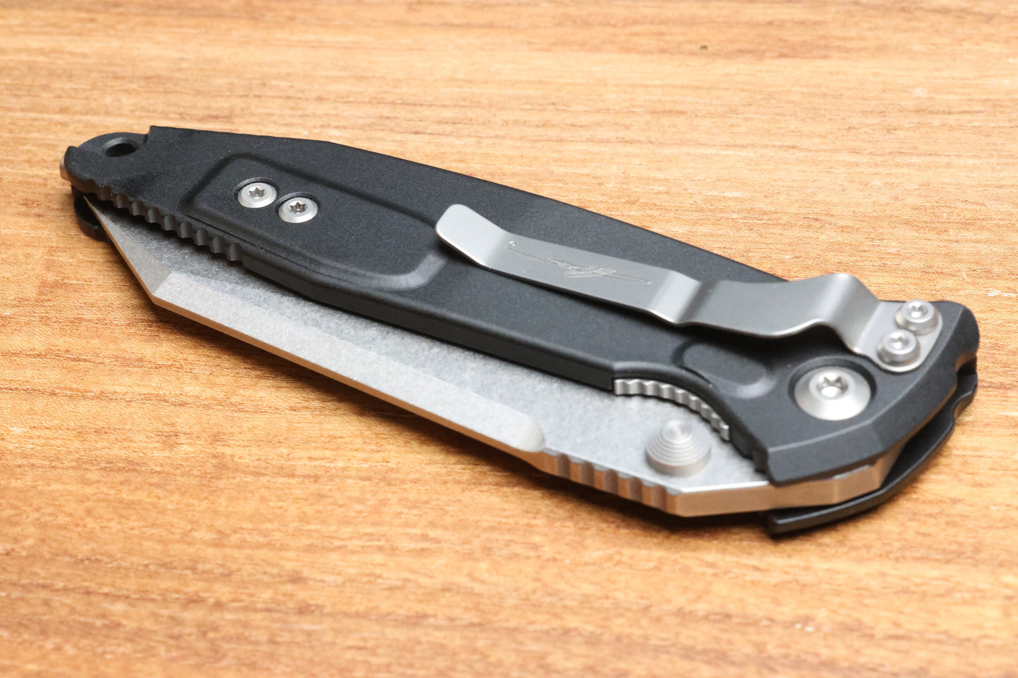 MICROTECH SOCOM ELITE WARCOM W/ BLACK HANDLES & STONEWASH 259-10S