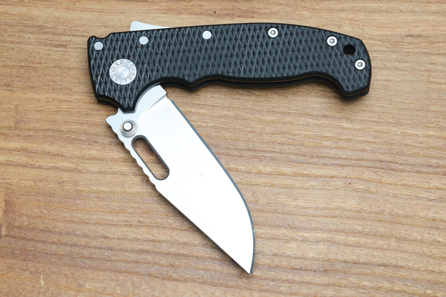 DEMKO KNIVES MG AD20S W/TEXTURED BLACK G10 HANDLES & MAGNACUT CLIP POINT BLADE