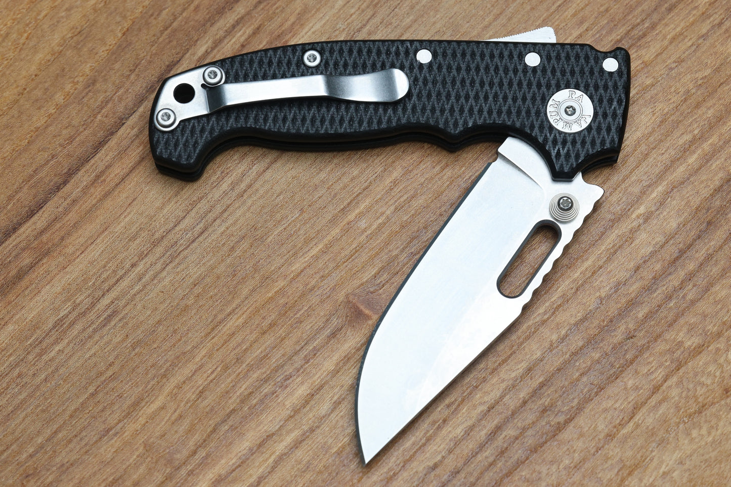 DEMKO KNIVES MG AD20S W/TEXTURED BLACK G10 HANDLES & MAGNACUT CLIP POINT BLADE