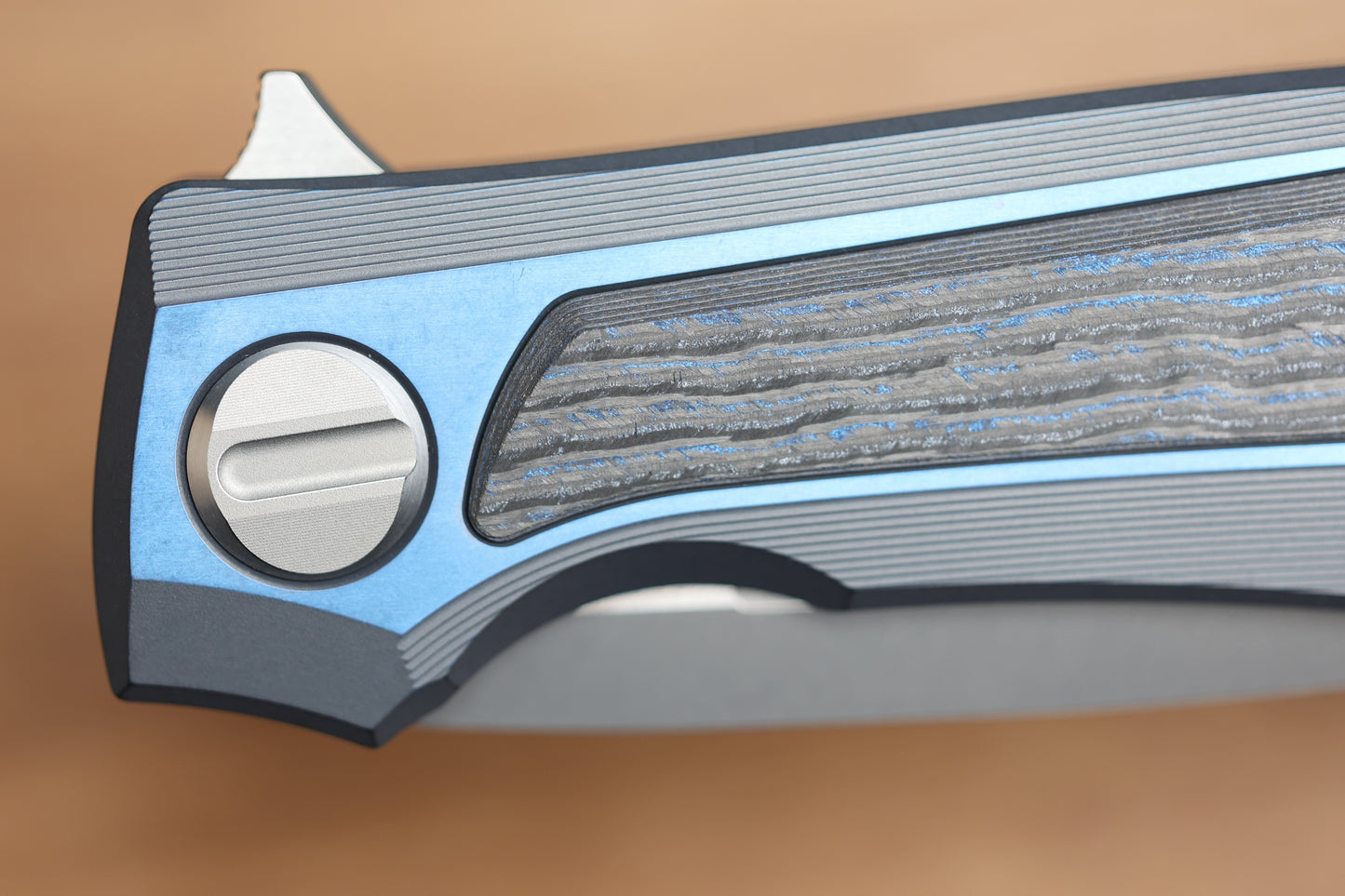 SHIROGOROV STORMY KMP (RKMP) - S90V BLADE - TITANIUM/WIND & RAIN CARBOTI HANDLE - SRRBS (CHARLES MARLOWE DESIGN)