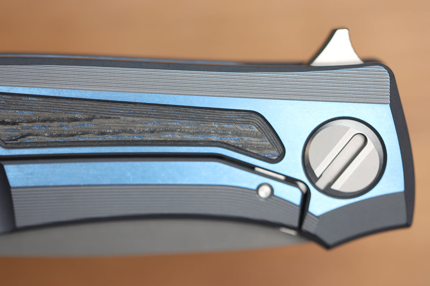 SHIROGOROV STORMY KMP (RKMP) - S90V BLADE - TITANIUM/WIND & RAIN CARBOTI HANDLE - SRRBS (CHARLES MARLOWE DESIGN)