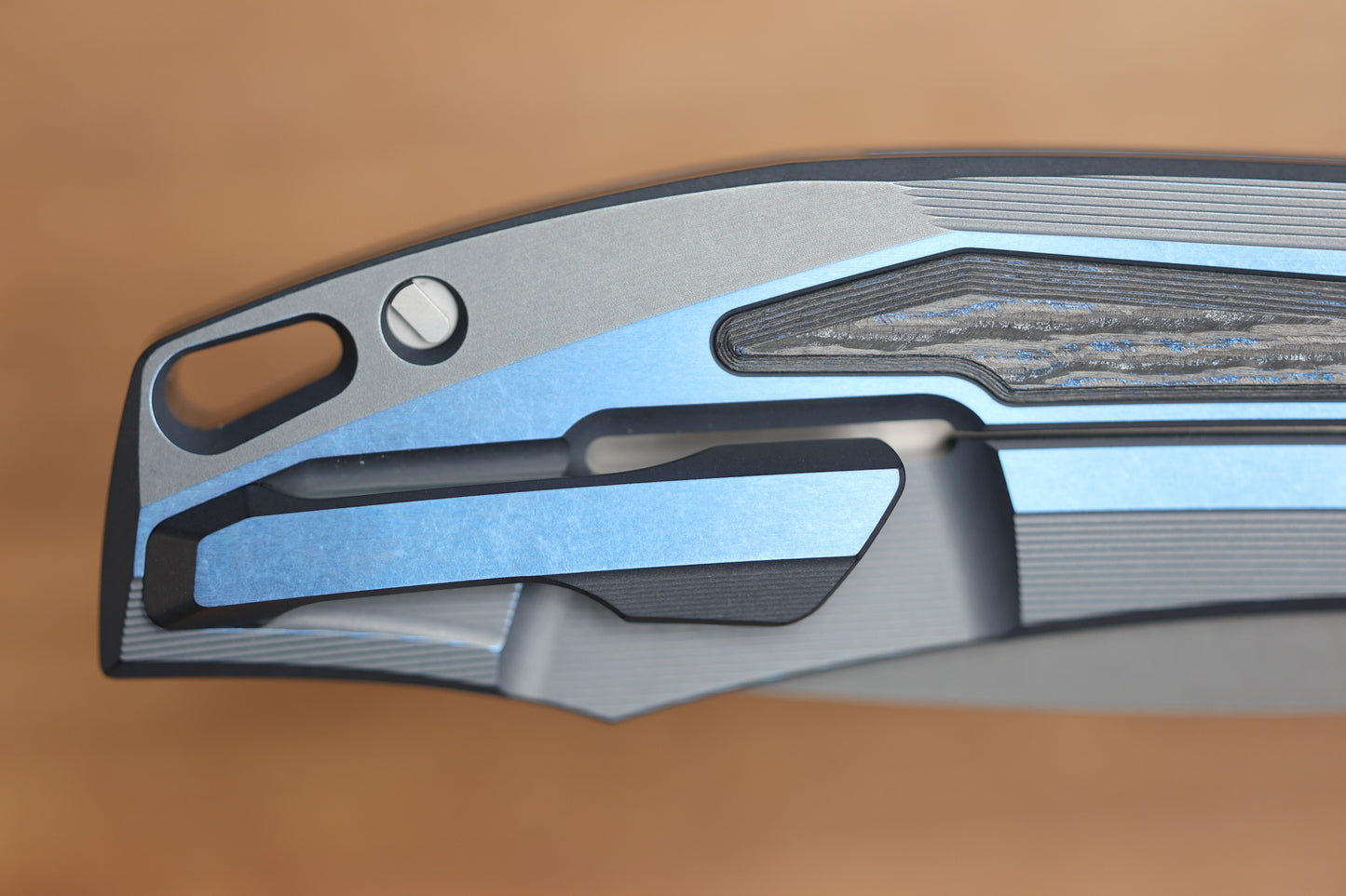 SHIROGOROV STORMY KMP (RKMP) - S90V BLADE - TITANIUM/WIND & RAIN CARBOTI HANDLE - SRRBS (CHARLES MARLOWE DESIGN)