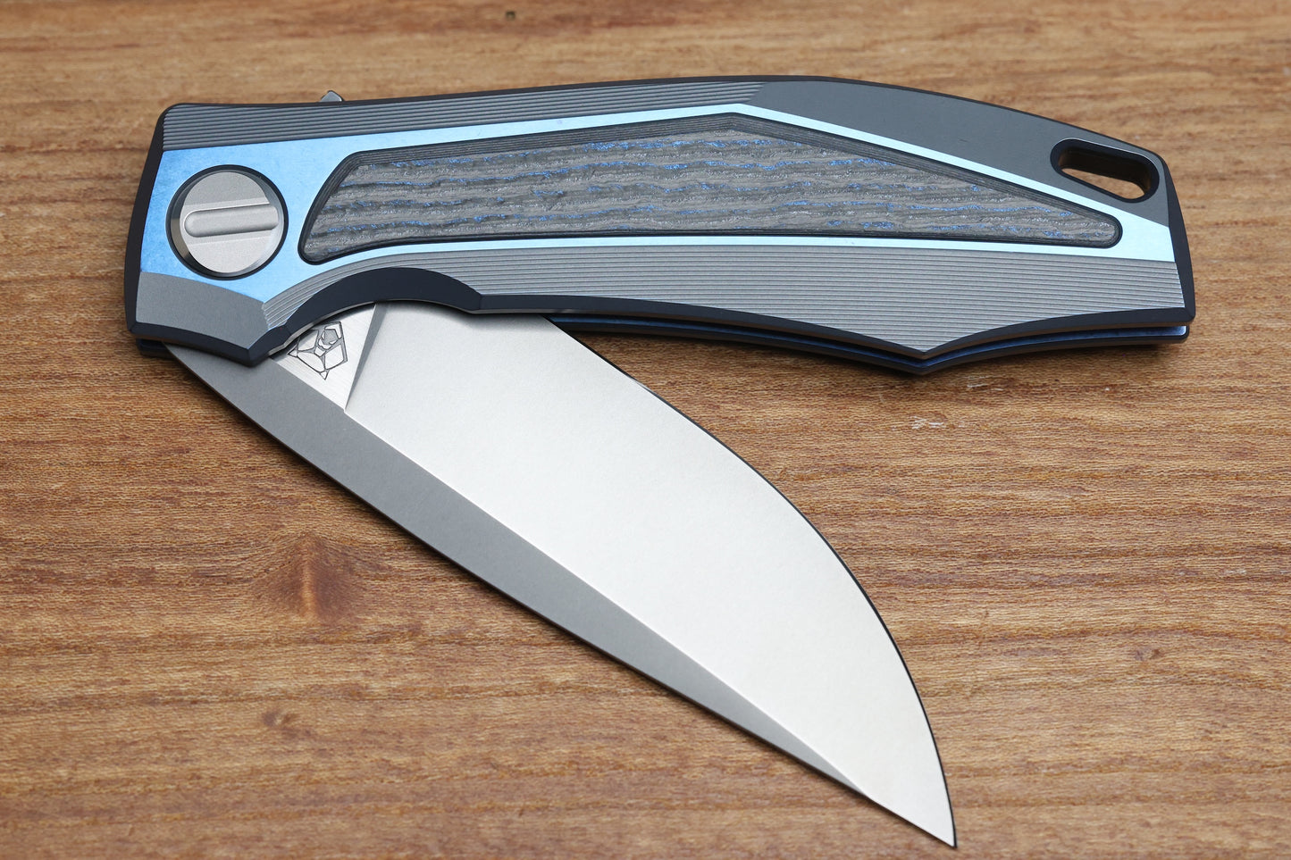 SHIROGOROV STORMY KMP (RKMP) - S90V BLADE - TITANIUM/WIND & RAIN CARBOTI HANDLE - SRRBS (CHARLES MARLOWE DESIGN)