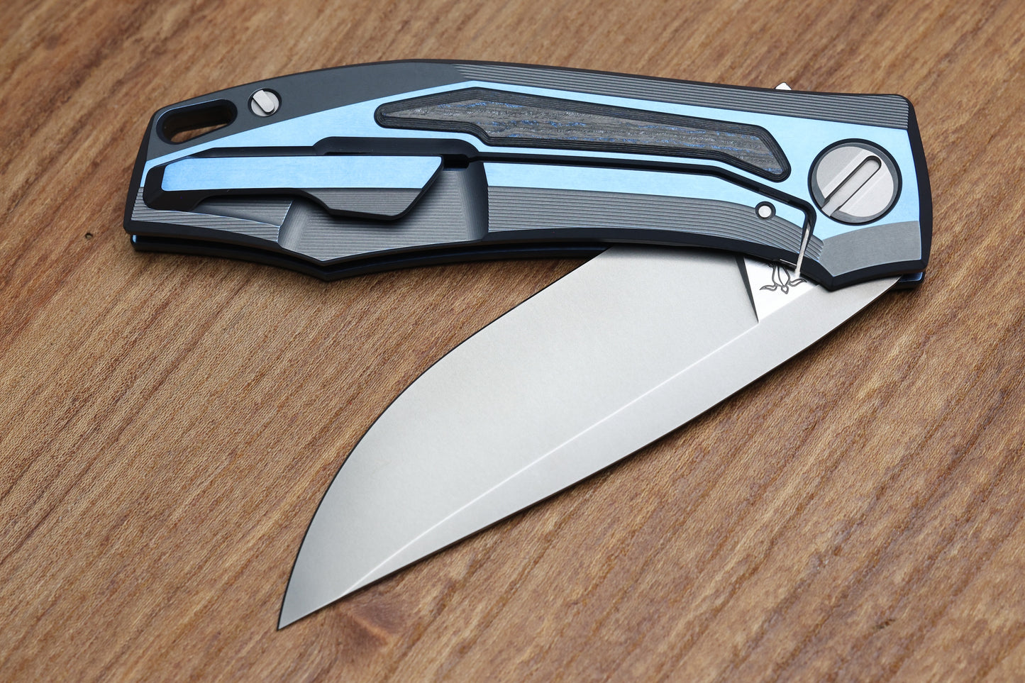 SHIROGOROV STORMY KMP (RKMP) - S90V BLADE - TITANIUM/WIND & RAIN CARBOTI HANDLE - SRRBS (CHARLES MARLOWE DESIGN)
