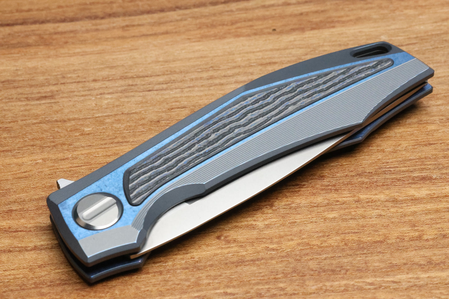 SHIROGOROV STORMY KMP (RKMP) - S90V BLADE - TITANIUM/WIND & RAIN CARBOTI HANDLE - SRRBS (CHARLES MARLOWE DESIGN)