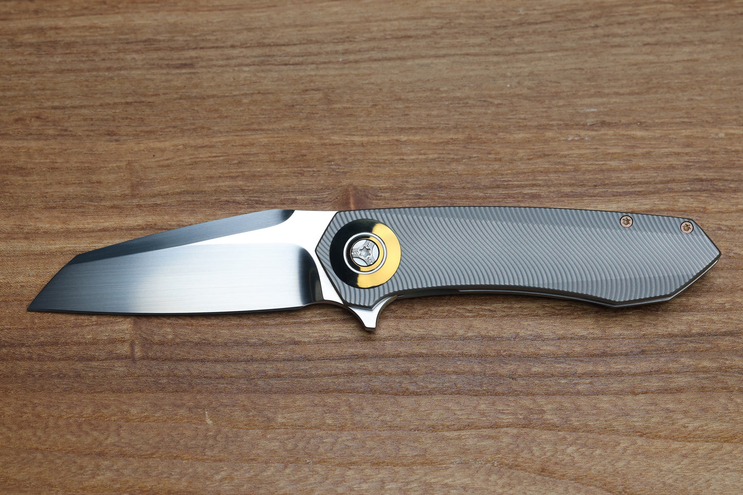 SKIFF MADE BLADES - DRIFTER #62 - MILLED TITANIUM SCALES CPM154 SATIN BLADE