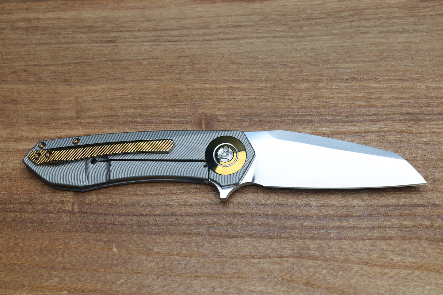 SKIFF MADE BLADES - DRIFTER #62 - MILLED TITANIUM SCALES CPM154 SATIN BLADE