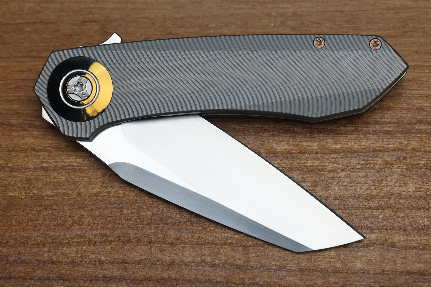 SKIFF MADE BLADES - DRIFTER #62 - MILLED TITANIUM SCALES CPM154 SATIN BLADE