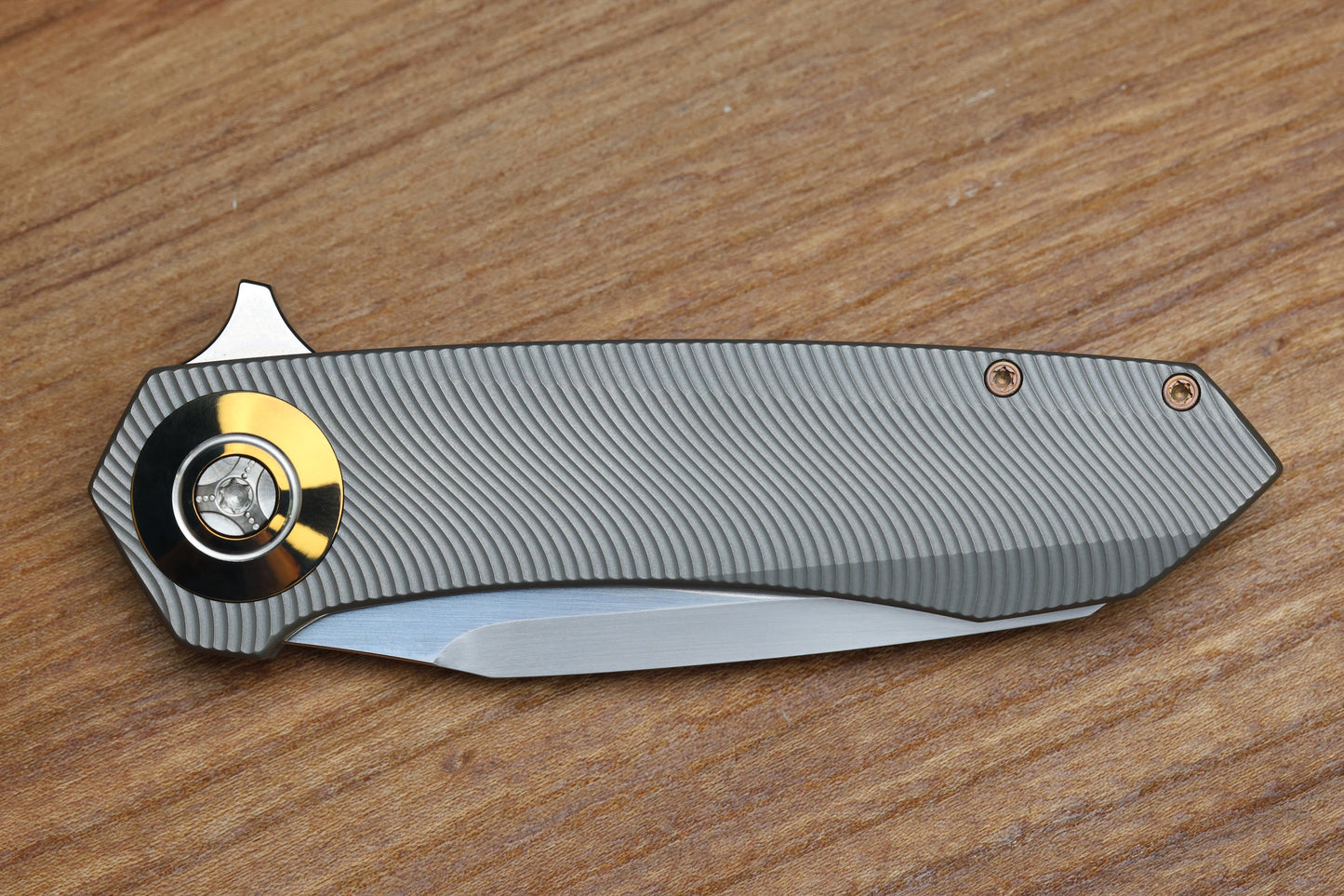 SKIFF MADE BLADES - DRIFTER #62 - MILLED TITANIUM SCALES CPM154 SATIN BLADE