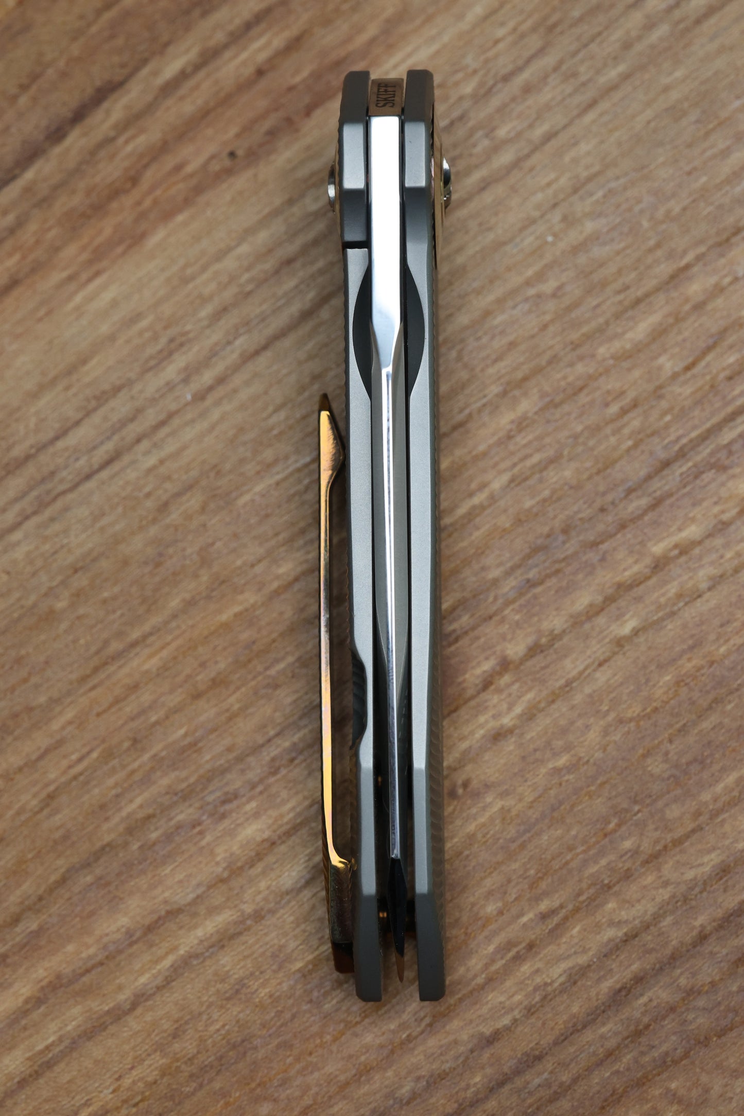 SKIFF MADE BLADES - DRIFTER #62 - MILLED TITANIUM SCALES CPM154 SATIN BLADE