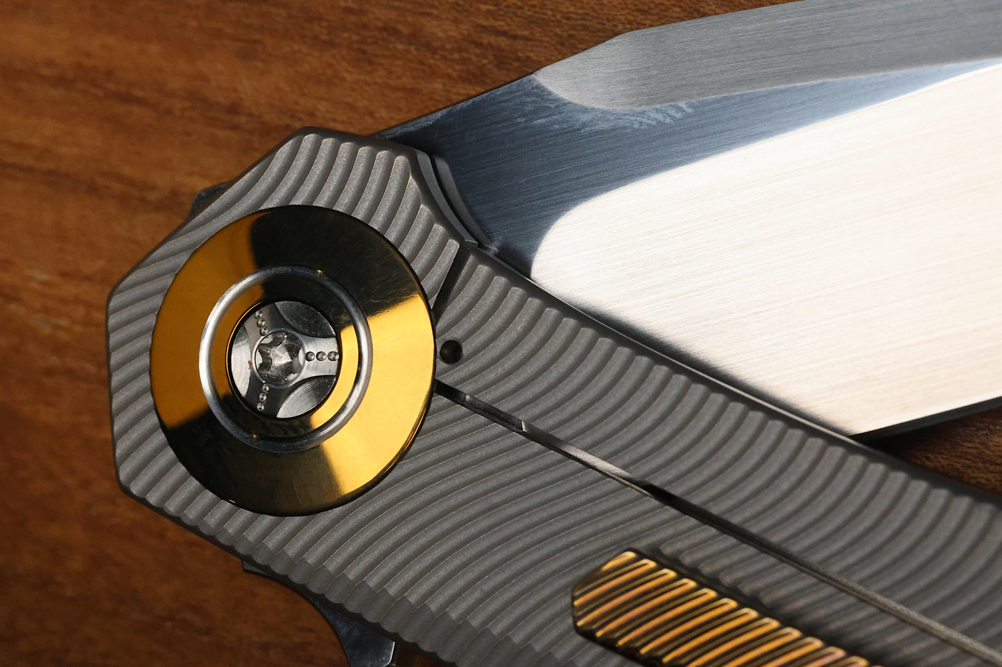 SKIFF MADE BLADES - DRIFTER #62 - MILLED TITANIUM SCALES CPM154 SATIN BLADE