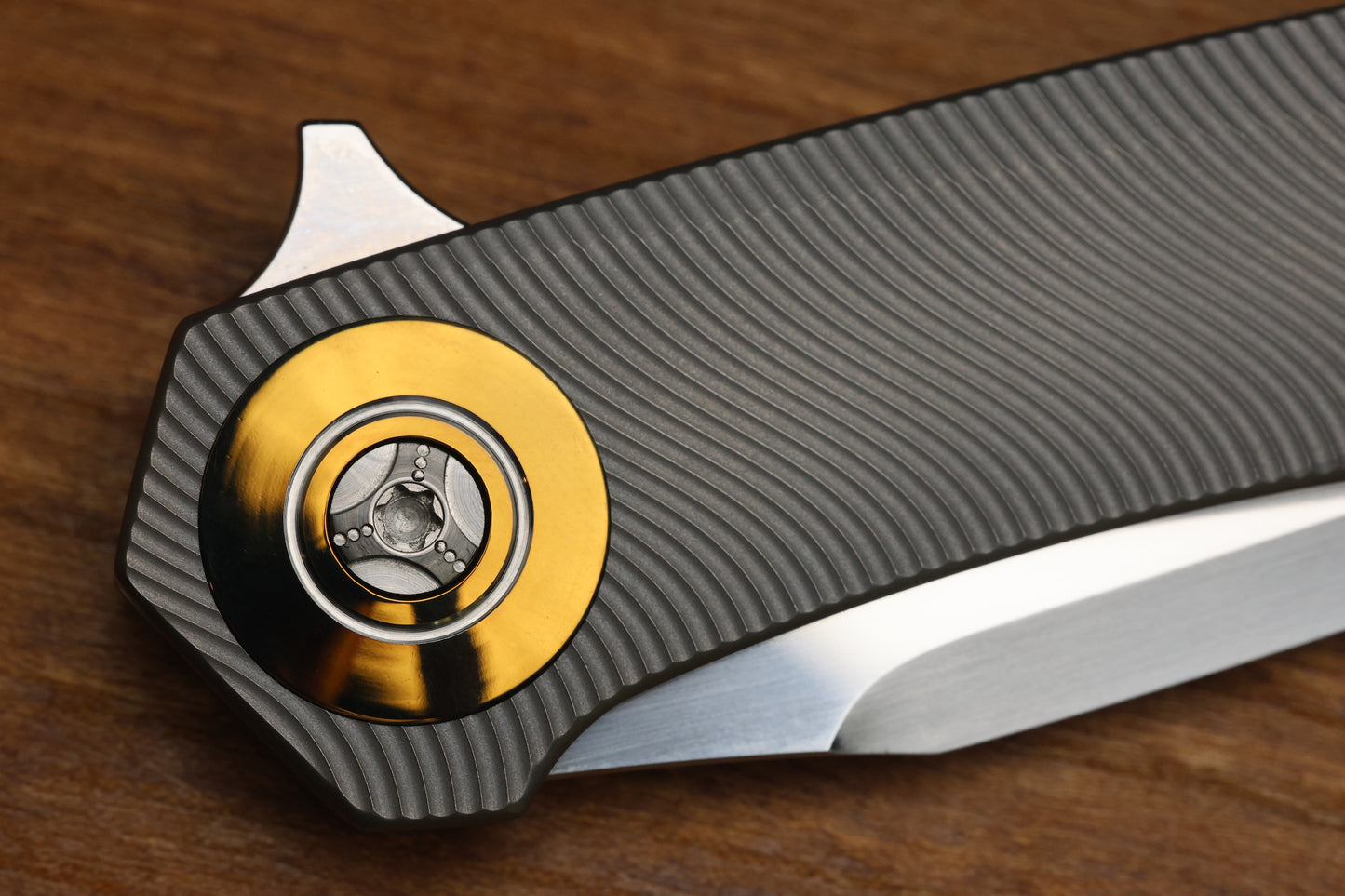 SKIFF MADE BLADES - DRIFTER #62 - MILLED TITANIUM SCALES CPM154 SATIN BLADE