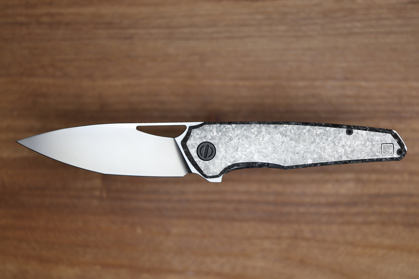 CUSTOM KNIFE FACTORY TASCA CRYSTAL TITANIUM HANDLES & M398