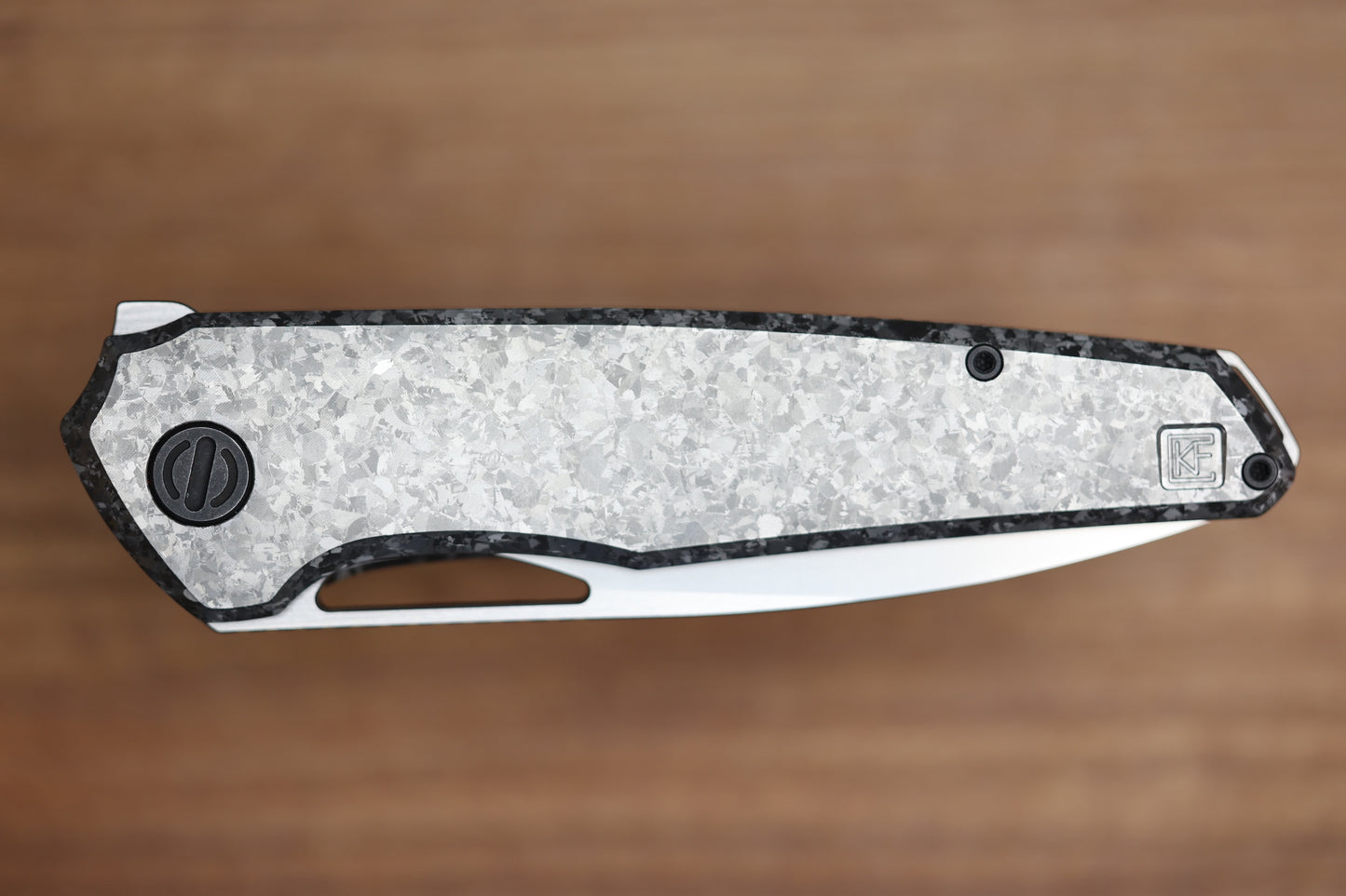 CUSTOM KNIFE FACTORY TASCA CRYSTAL TITANIUM HANDLES & M398