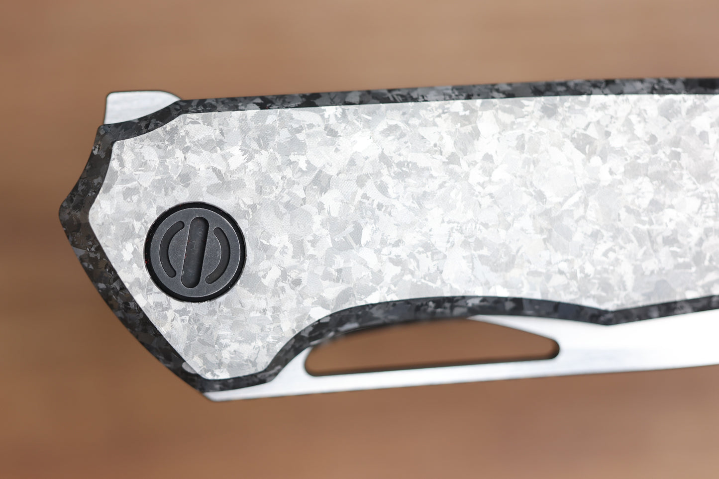 CUSTOM KNIFE FACTORY TASCA CRYSTAL TITANIUM HANDLES & M398