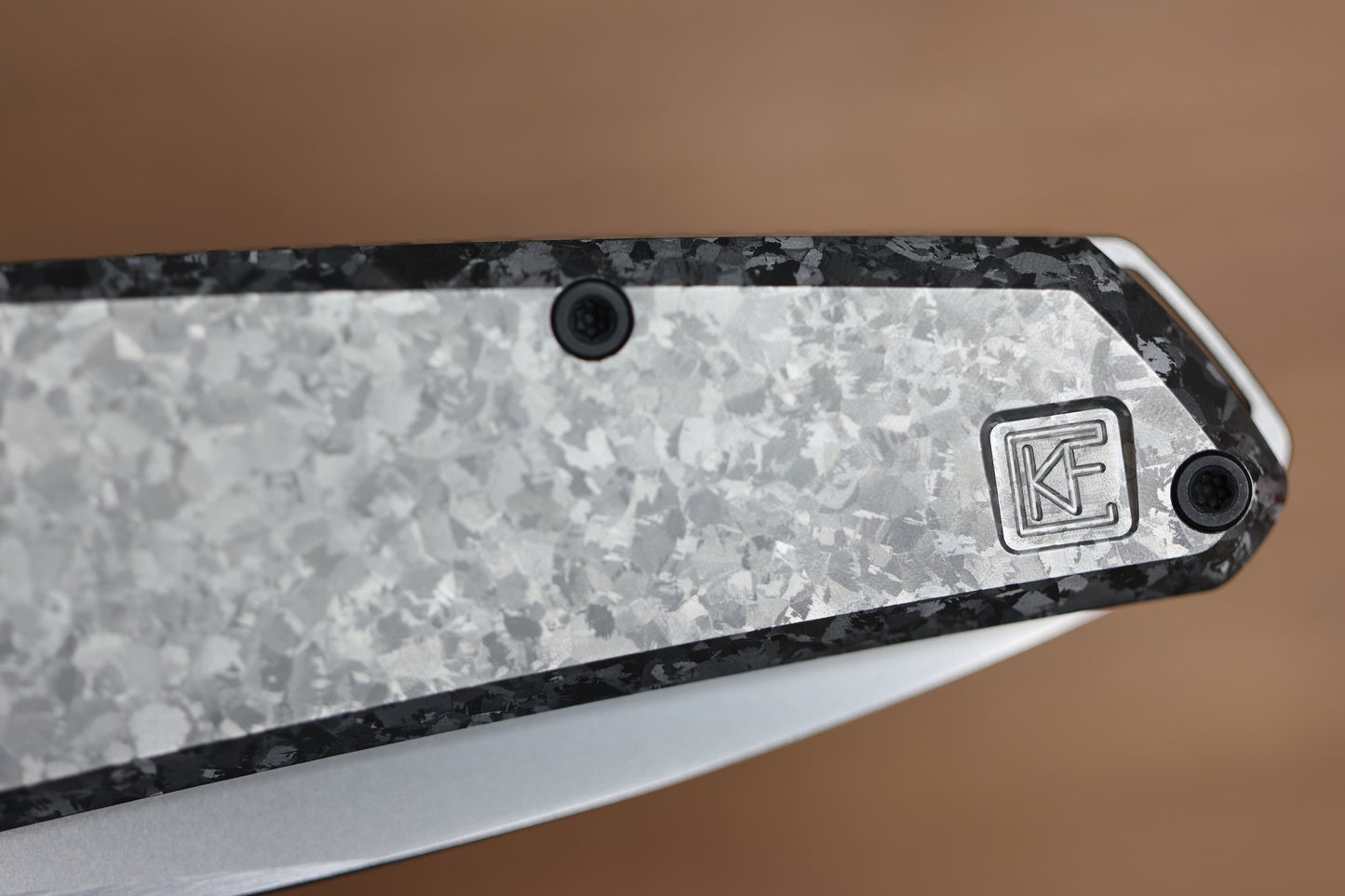CUSTOM KNIFE FACTORY TASCA CRYSTAL TITANIUM HANDLES & M398