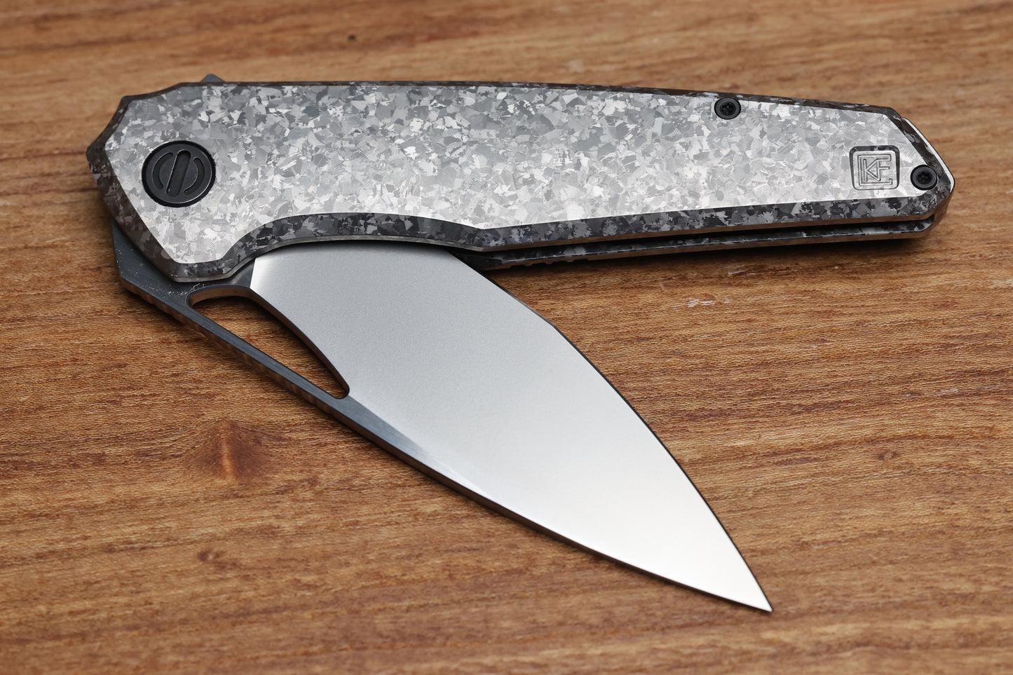 CUSTOM KNIFE FACTORY TASCA CRYSTAL TITANIUM HANDLES & M398